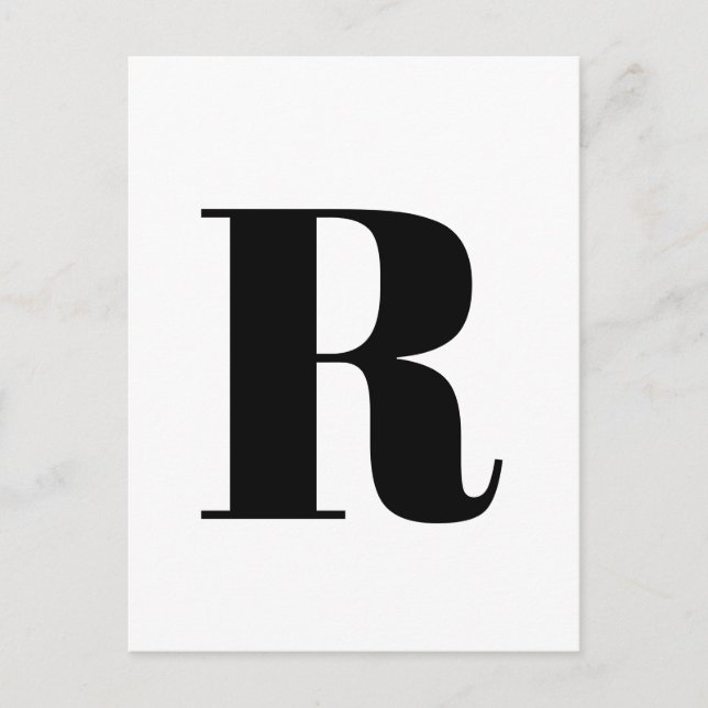 Modern Letter | Custom Alphabet Minimalist Initial Postcard (Front)