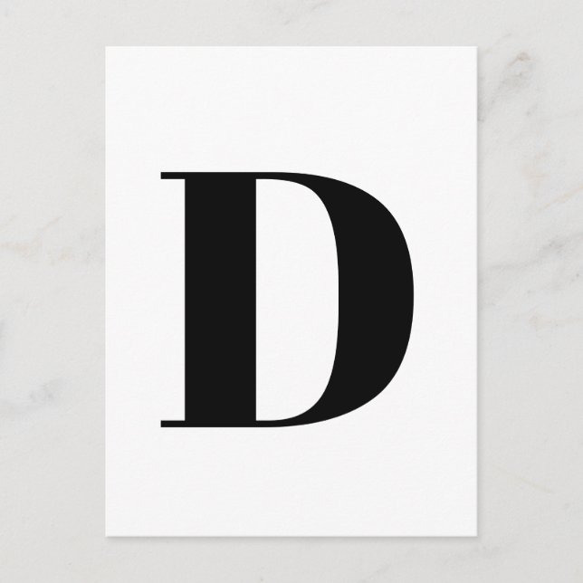 Modern Letter | Custom Alphabet Minimalist Initial Postcard (Front)