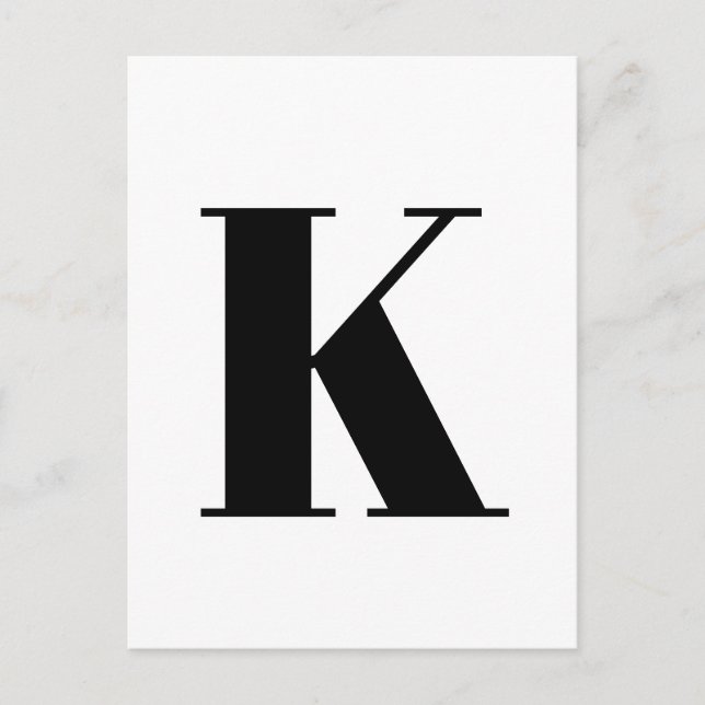 Modern Letter | Custom Alphabet Minimalist Initial Postcard (Front)