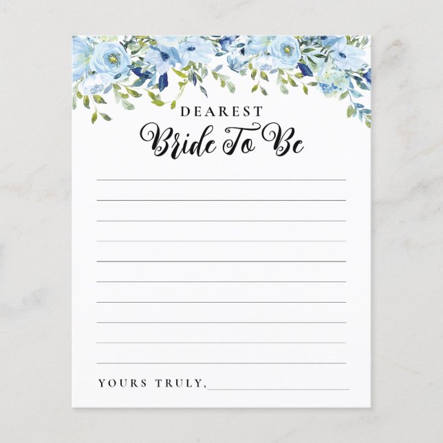 Modern Letter to the Bride To Be Bridal Shower (Front)
