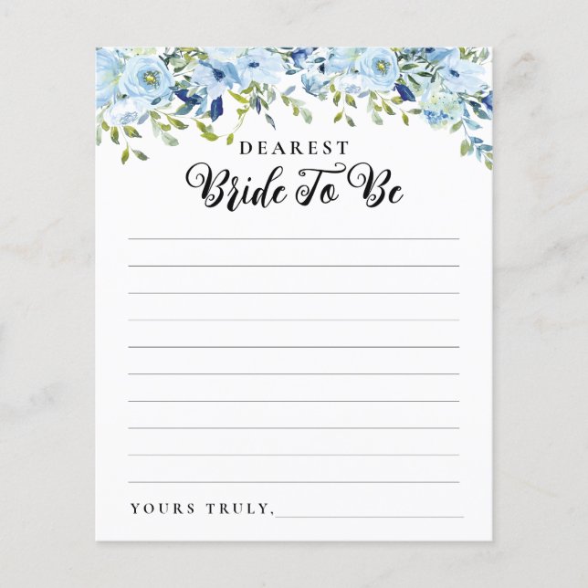 Modern Letter to the Bride To Be Bridal Shower (Front)
