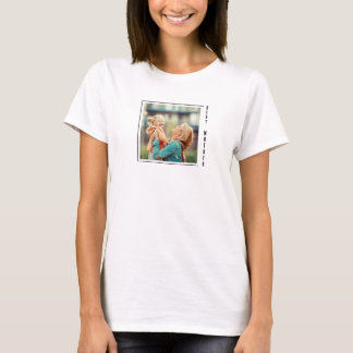 Modern Lettering Best Mother With Photo  T-Shirt