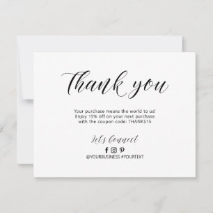 Modern Lettering Business Package Thank You Card