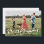 Modern Lettering Christmas Overlay Photo Card<br><div class="desc">Capture the spirit of the season with this modern and elegant Christmas photo card. The front showcases a large, full photo with a beautiful hand-lettered "Merry Christmas" overlay. Personalize it further with your own text. On the back, a large photo complements the design, featuring a subtle and stylish tonal green...</div>