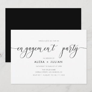 Modern lettering engagement party invitation