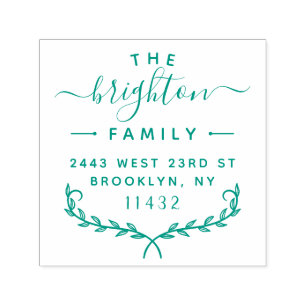 Modern Lettering Stylish Family Return Address Self-inking Stamp