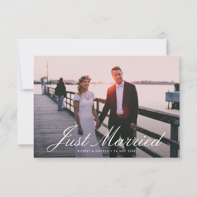 modern lettering wedding announcement (Front)