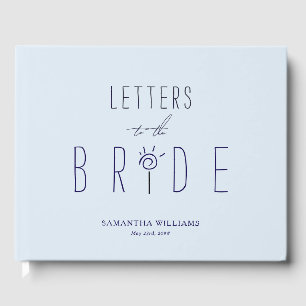Modern Letters To The Bride Elegant Something Blue Guest Book