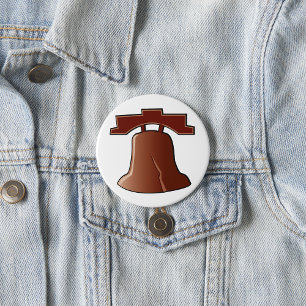 Modern Liberty Bell Patriotic Philadelphia Icon  3 Inch Round Button