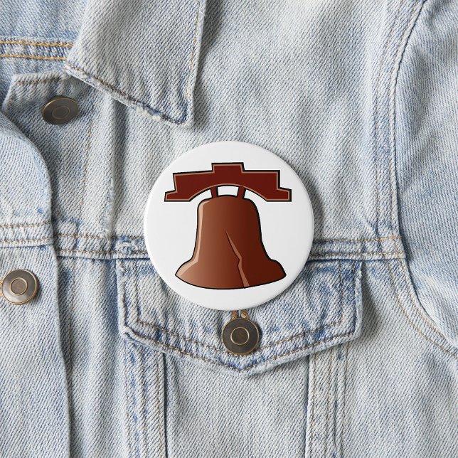 Modern Liberty Bell Patriotic Philadelphia Icon  3 Inch Round Button (Creator Uploaded)