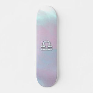 Modern Libra Zodiac Sign Mother of Pearl Style Skateboard