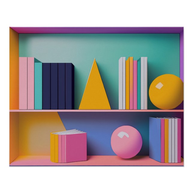 Modern Library Books Design Contemporary Art Poster (Front)