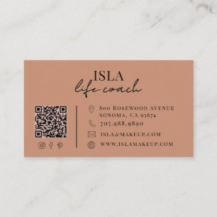 Modern Life Coach QR Code Business Card