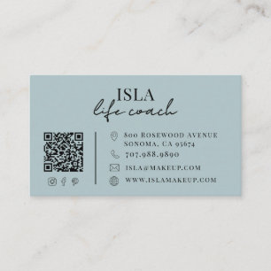 Modern Life Coach QR Code Business Card