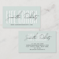 Modern life coach typography script blue