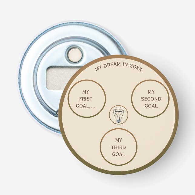 Modern Life Icons Button Bottle Opener (Front)