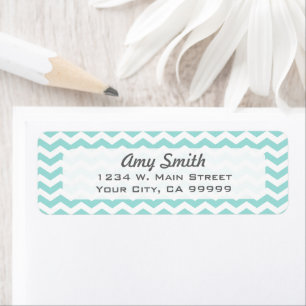 Modern Light Aqua Chevron Address Lables