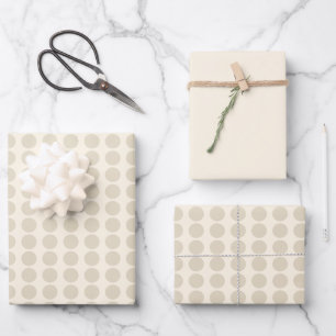 Modern Light Beige Sand Sleek Minimalist Dot Wrapping Paper Sheet