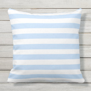 Modern light blue and white stripes pattern throw pillow
