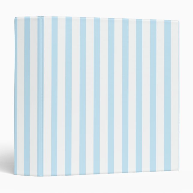 Modern light blue and white vertical stripes binder (Front/Spine)