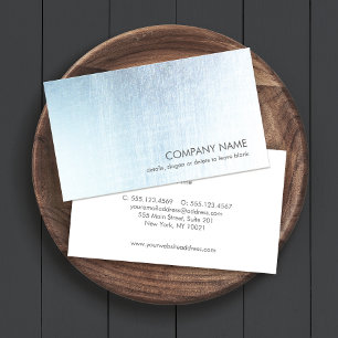 Modern Light Blue Brushed Metal Look Business Card