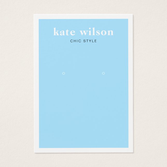 Modern Light BLue Earring Display Card (Front)