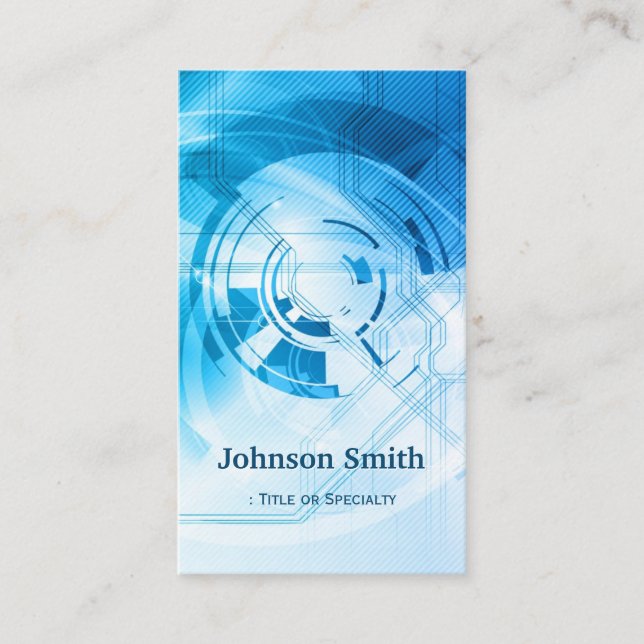 Modern Light Blue High Technology Business Card (Front)