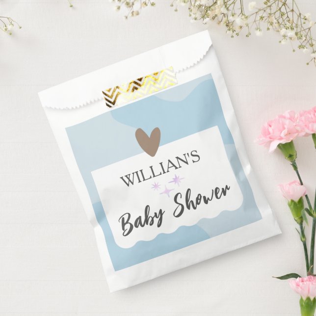 Modern Light Blue Little Star Baby Shower Favour Bag (Sealed)