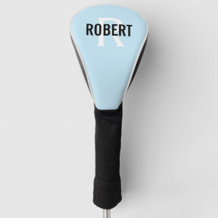 Modern light blue Monogram Name Golf Head Cover