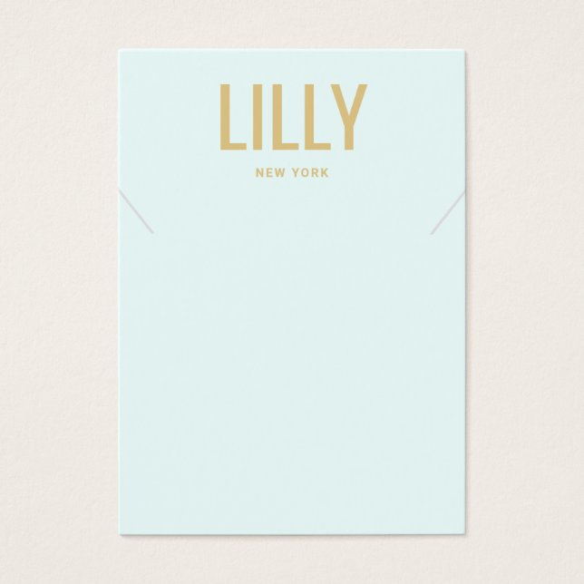 Modern Light Blue Necklace  Display Card (Front)