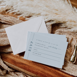 Modern Light Blue Wedding Invite RSVP Reply Card