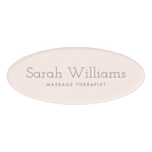 Modern light blush pink trendy salon spa name tag