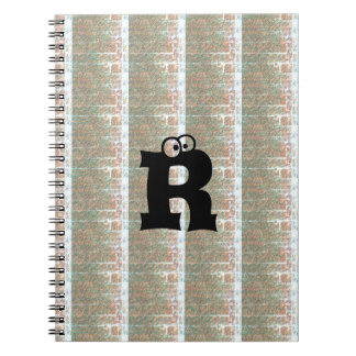 MODERN LIGHT BROWN Black CUTE Spiral Photo  Notebo Notebook