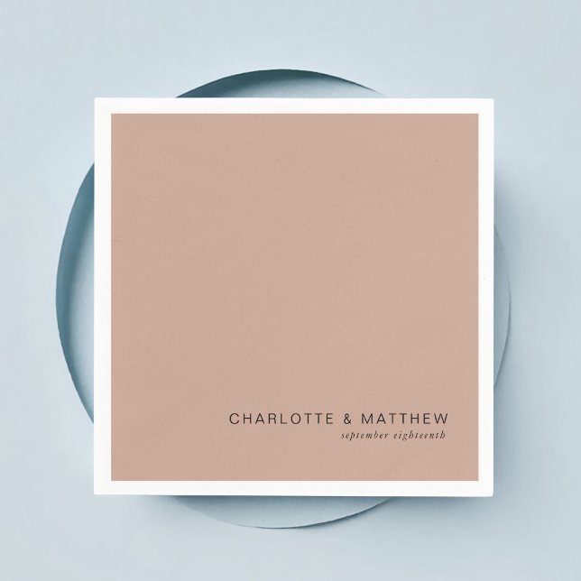 Modern light-chocolate-brown napkin (Customer specific, beautiful, modern, minimal, light-chocolate-brown, wedding napkins.)