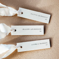 Modern Light Cream Simple Wedding Name Place Cards