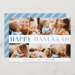 Modern Light | Elegant Hanukkah 5 Photo Collage Holiday Card<br><div class="desc">Share the joy of Hanukkah with these colourful photo collage cards featuring 5 of your favourite landscape or horizontal oriented photos. "Happy Hanukkah" appears through the centre in modern bicolor type,  with your family name,  custom greeting (shown with "love and light") and the year along the bottom.</div>