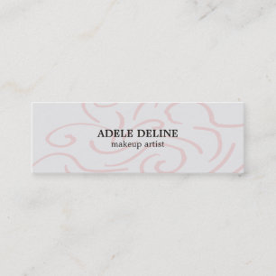 Modern Light Gray Pink Abstract Pattern Makeup Mini Business Card