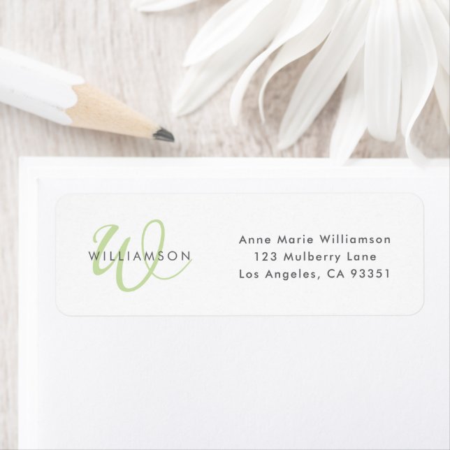 Modern Light Green Script Monogram (Insitu)