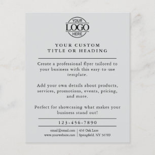 Modern Light Grey Business Logo Promotional Flyer