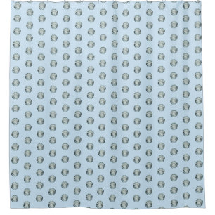 Modern Light Grey Gemstone Pattern on Light Blue
