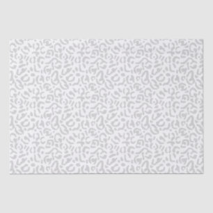 Modern Light Grey Leopard Animal Print Tissue Paper