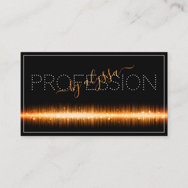 Modern Light Orange Black Appointment Social Media Business Card (Front)