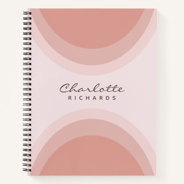 Modern Light Pink Abstract Circle Notebook (Front)