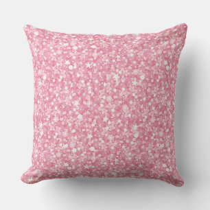 Modern Light Pink And White Glitter Throw Pillow