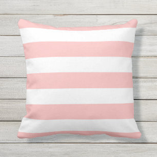 Modern Light Pink and White Stripes Throw Pillow