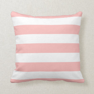 Modern Light Pink and White Stripes Throw Pillow