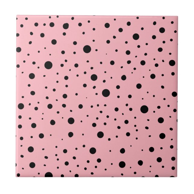 Modern Light Pink & Black Decor | Pink Decorative Tile (Front)