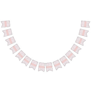 Modern Light Pink Bokeh Custom Name Bunting Banner