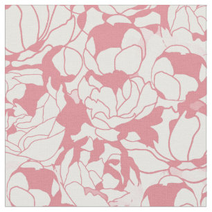 Modern Light Pink Floral Girly Flower Pattern Fabric