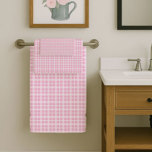 Modern Light Pink Towels Chic Cozy Bathroom
